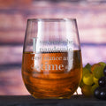"I Survived The Pandemic One Ounce at a Time"  Stemless Wine Glass