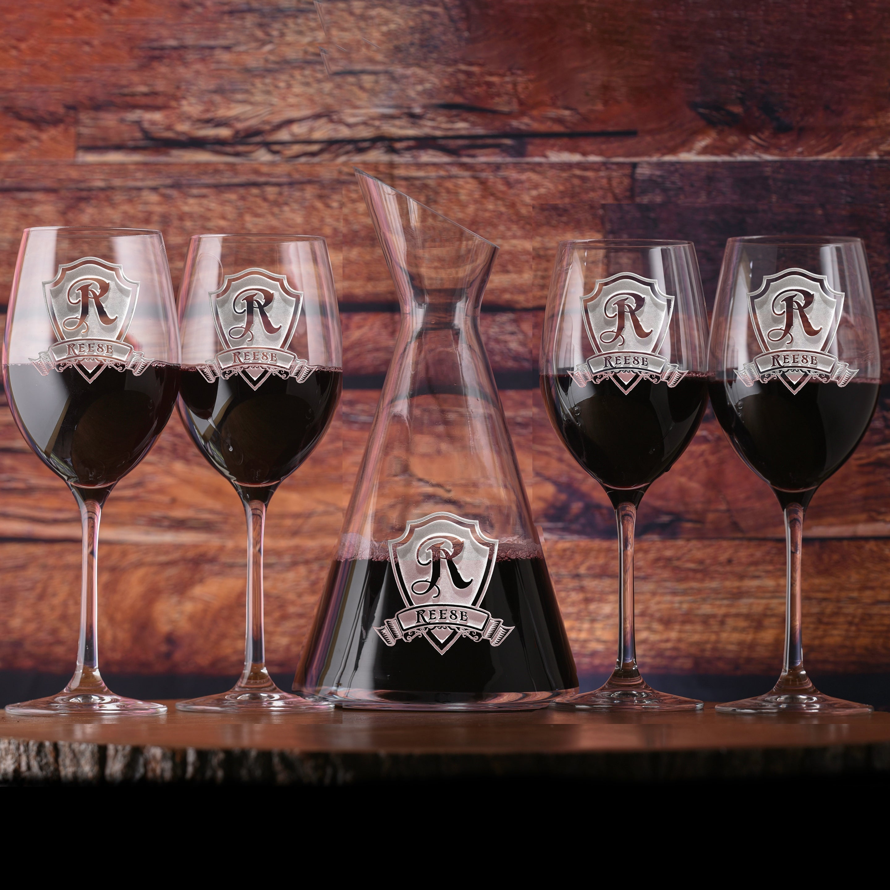 Crystal Wine Decanter & Glasses, Gift Set