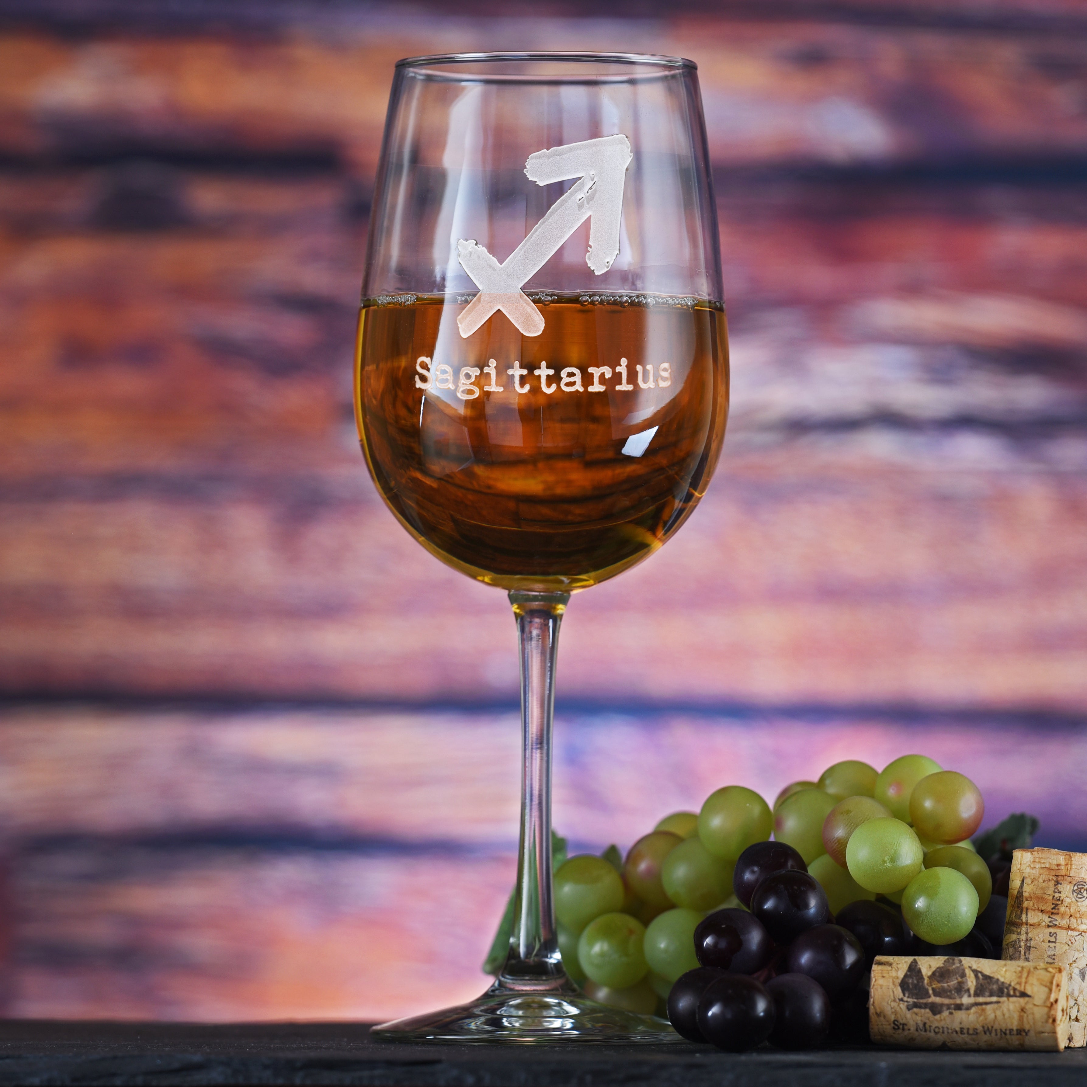 Zodiac Sign, Engraved Wine Glass Gift