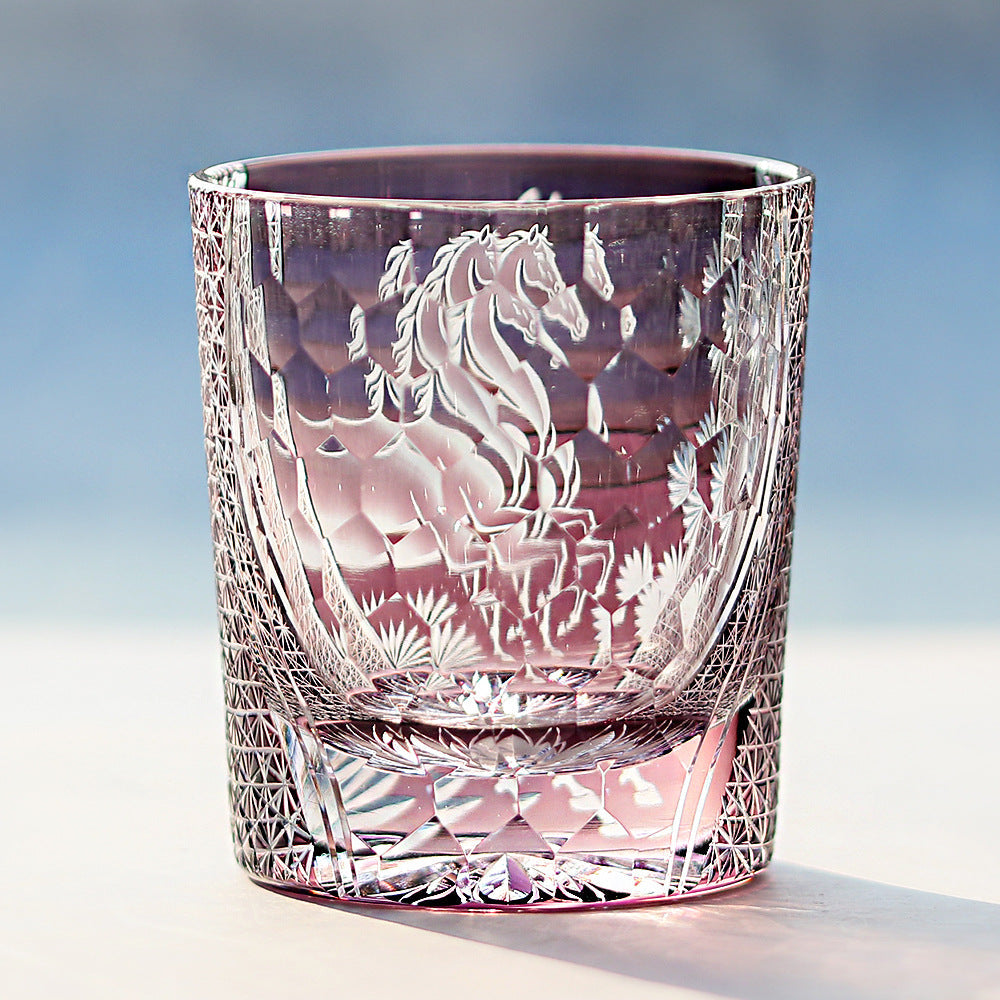 Edo Kiriko Handcrafted Steed Crystal Whisky Glass