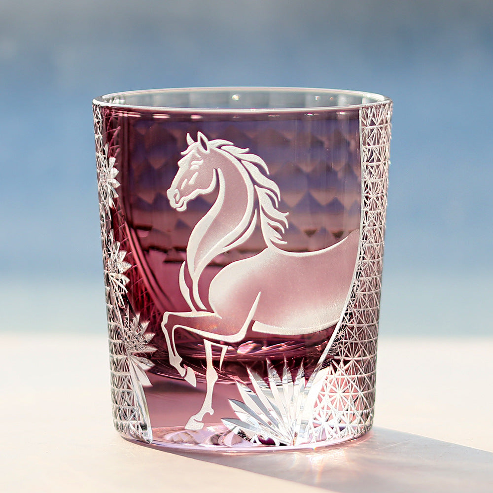 Edo Kiriko Handcrafted Steed Crystal Whisky Glass