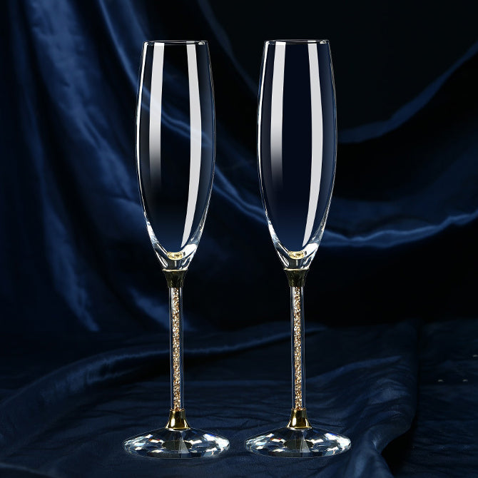 JR Crystal-Embellished Champagne Flute - Gold