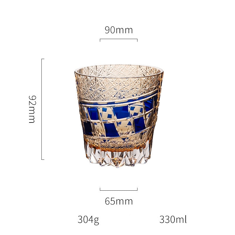 Edo Kiriko Handcrafted Hexa-Ryume Crystal Whiskey Glass