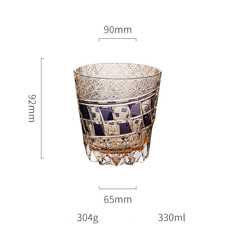 Edo Kiriko Handcrafted Hexa-Ryume Crystal Whiskey Glass