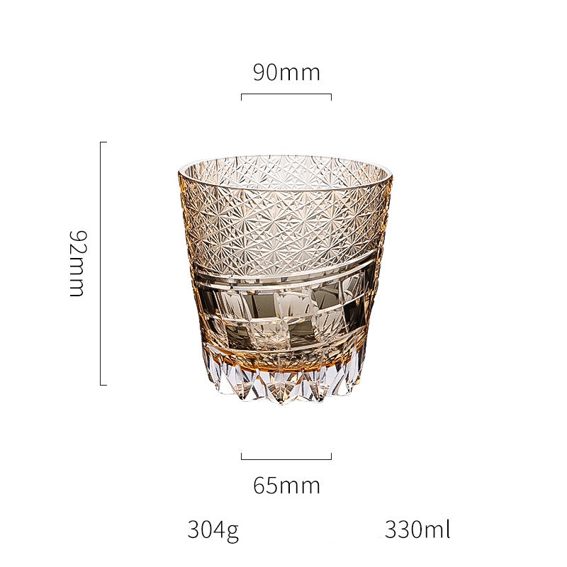Edo Kiriko Handcrafted Hexa-Ryume Crystal Whiskey Glass