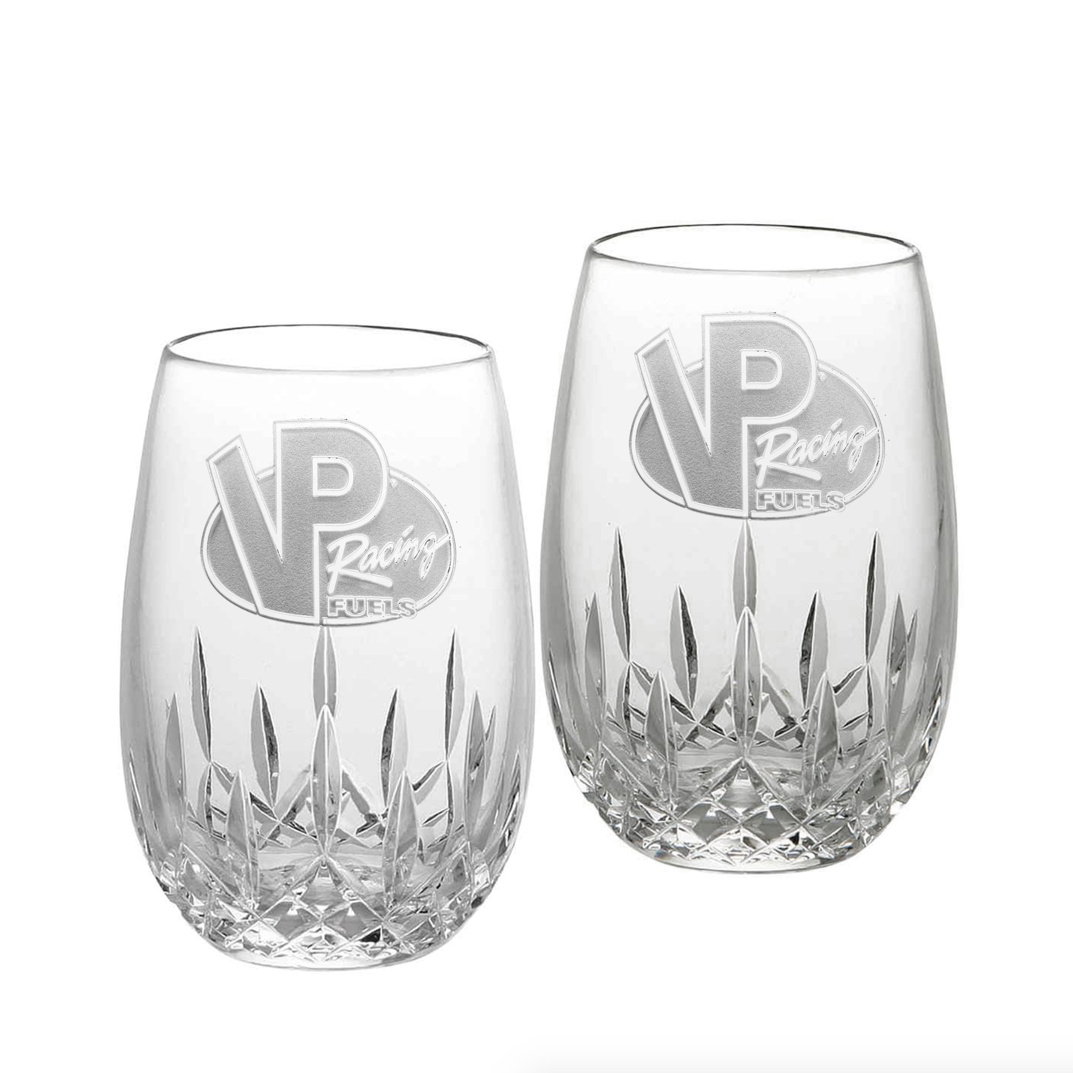 Logo Waterford Stemless Wine Glass, Pair