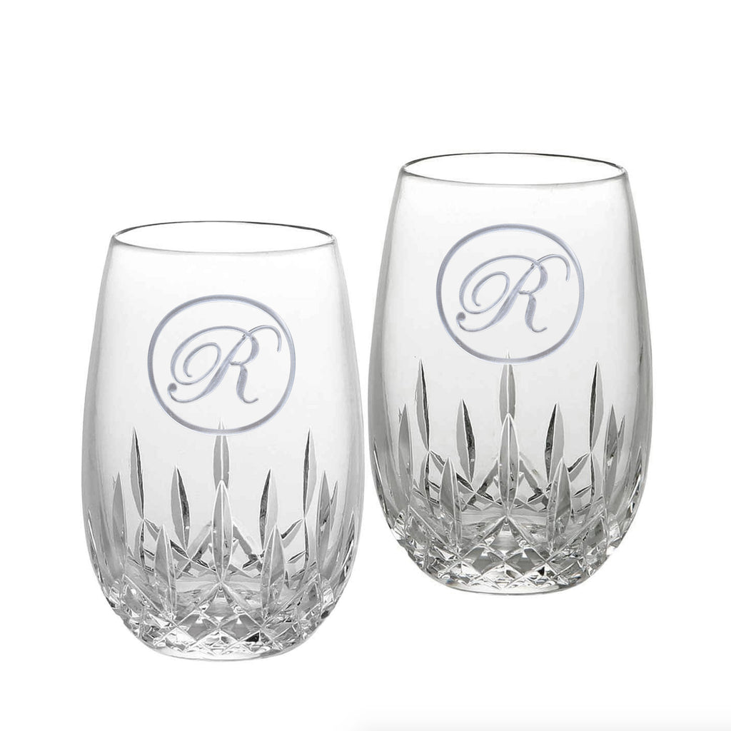 Engraved Crystal Stemless Wine
