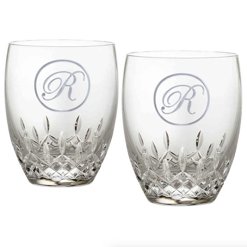 Engraved, Waterford Crystal DOF Glass, Pair
