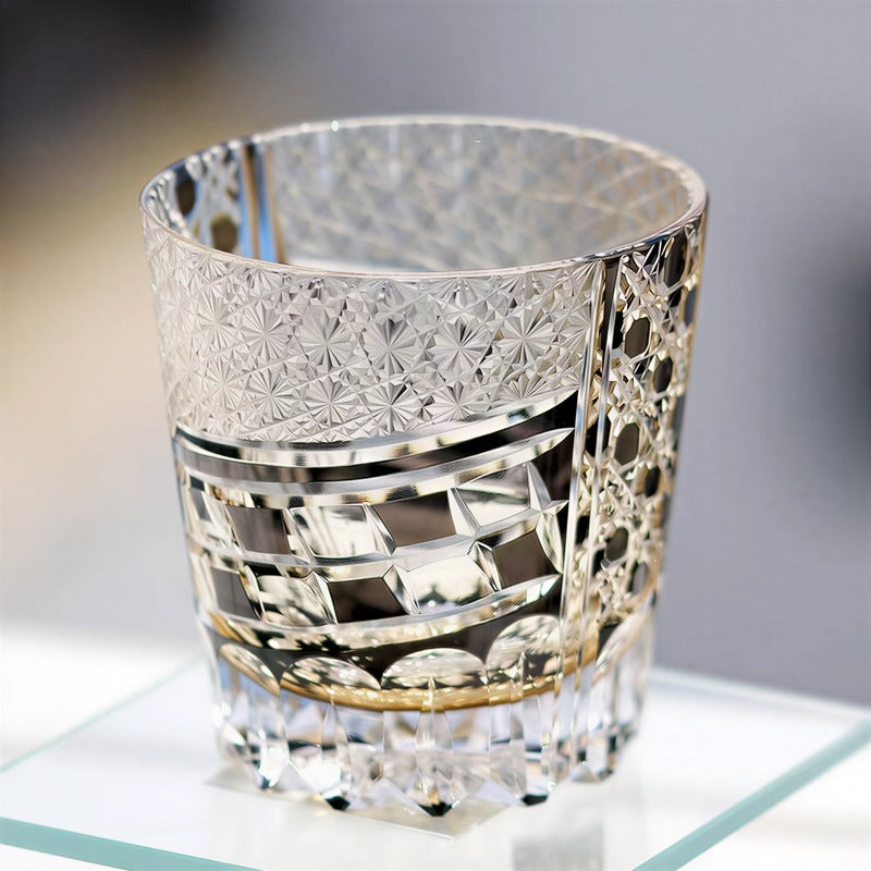 Edo Kiriko Handcrafted Hexa-Ryume Crystal Whiskey Glass