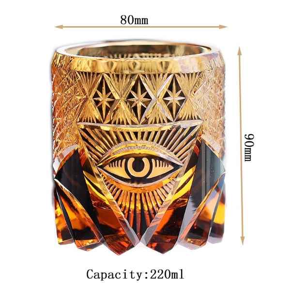 Edo Kiriko Angel's Eye Handcrafted Crystal Whiskey Glass