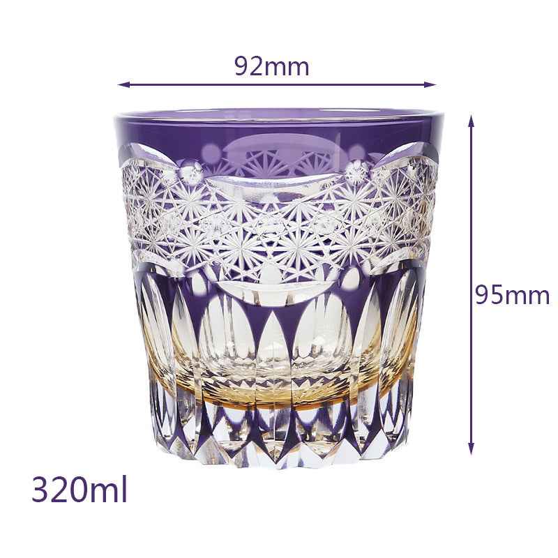 Edo Kiriko Handcrafted Akebono Whisky Glass