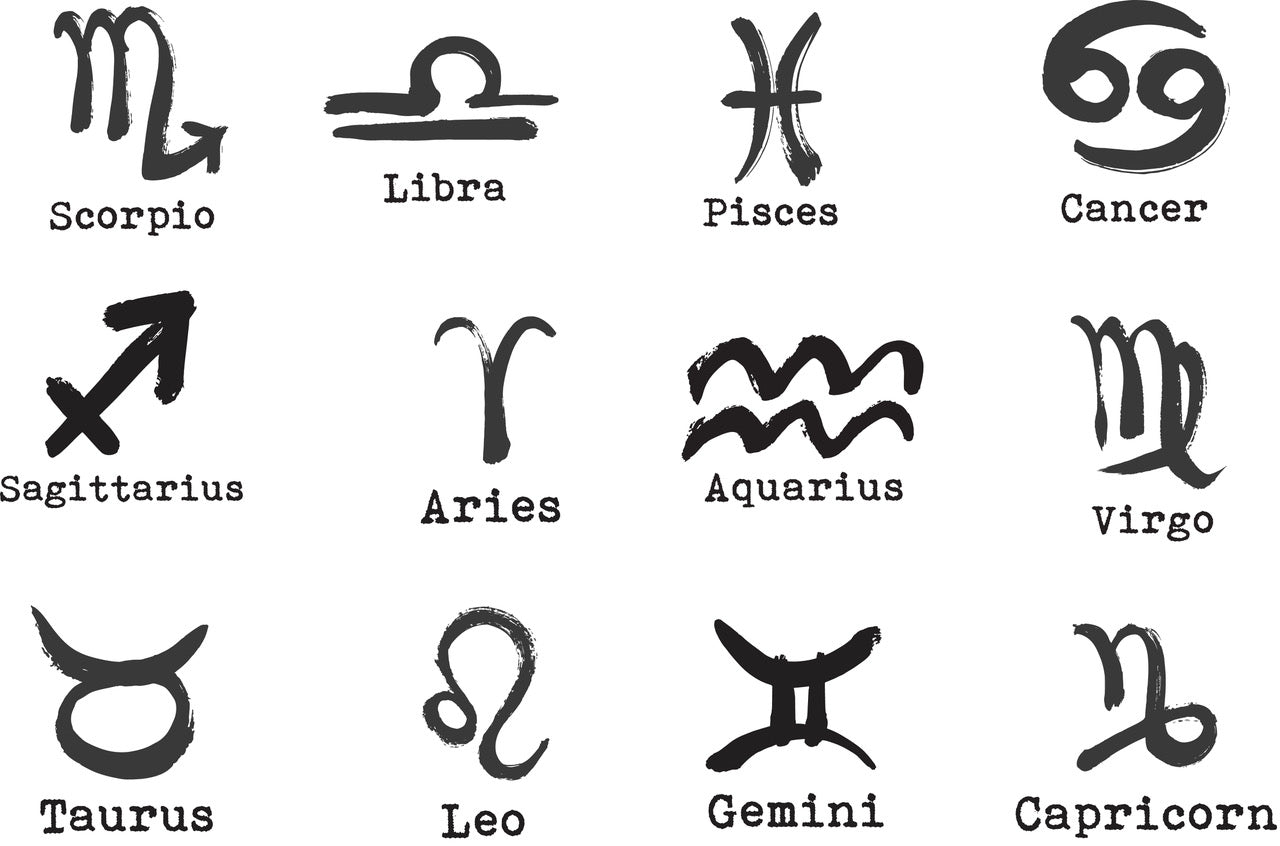 Zodiac Sign, Engraved DOF Rocks, Whiskey Glass